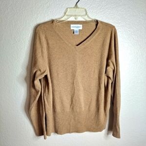 Bloomingdale's cashmere v neck long sleeve sweater sz 1X